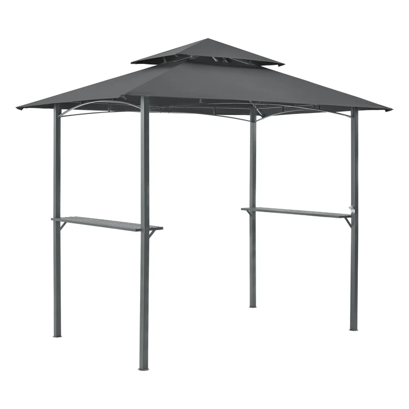 Gazebo del Pabellón para la Barbacoa Parga 250 x 241 x 151 cm Gris Antracita [en.casa]®