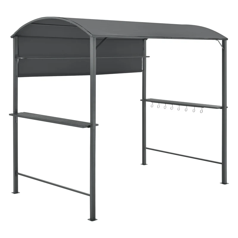 Gazebo del Pabellón para la Barbacoa Pyrgos 215 x 220 x 140 cm Gris oscuro [en.casa]