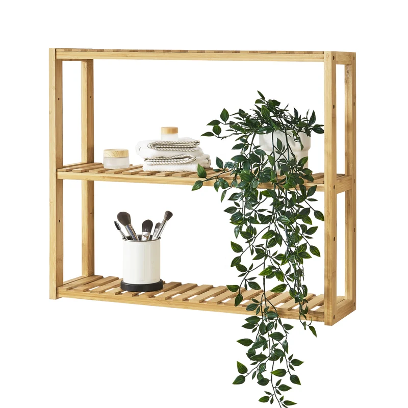 Estantería de bambú Örnsköldsvik 60x15x54cm Madera natural [en.casa]