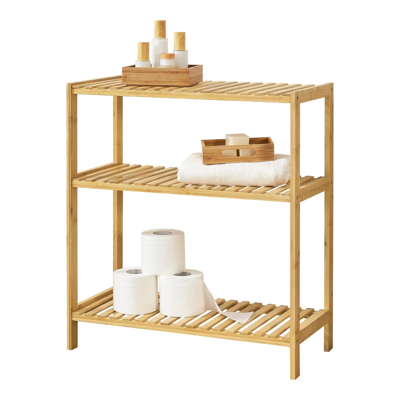 Estantería de bambú con 3 niveles Nyköping efecto madera 58 x 26 x 66 cm [en.casa]