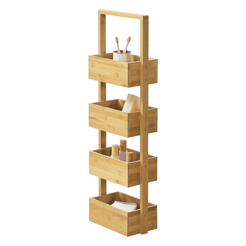 Estantería de bambú con 4 estantes Bardu 28 x 16 x 88 cm [en.casa]®