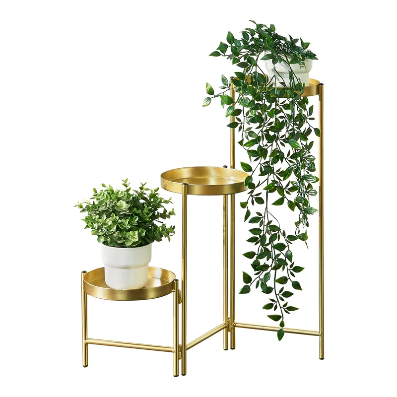 Soporte para flores Kallo color latón [en.casa]