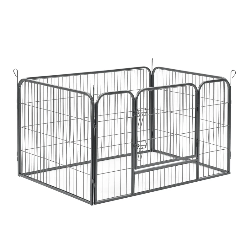 Parque para cachorros 125x85x70 cm acero plata pro.tec