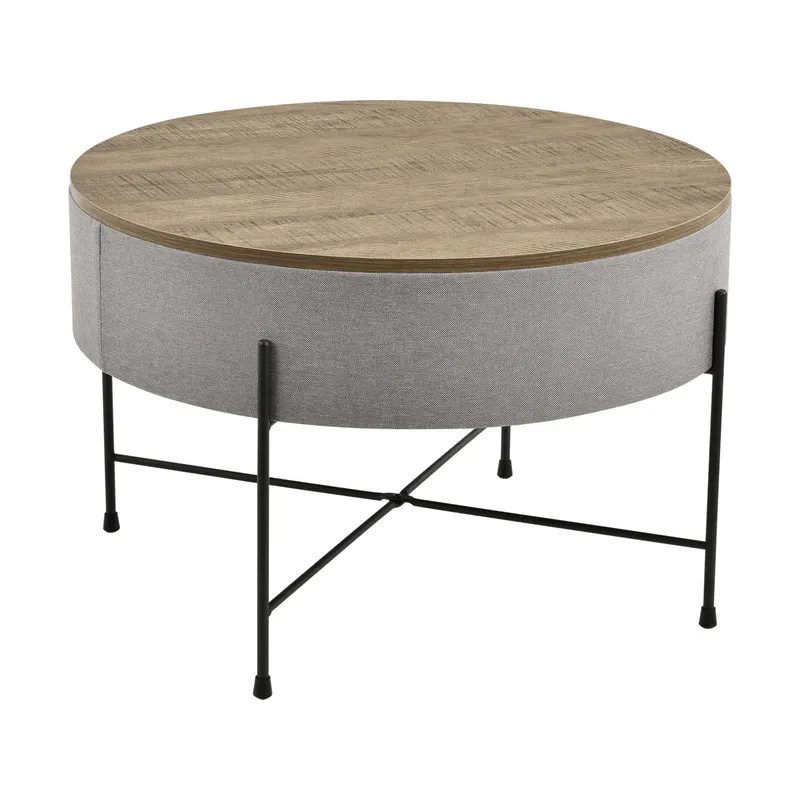Mesa de centro Tauranga redonda aspecto nogal/gris en.casa