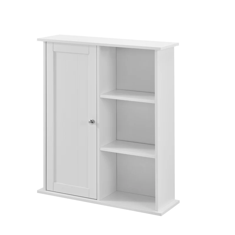 Armario de baño Anderlecht 71x60x18 cm Estantería con repisas Blanco en.caa
