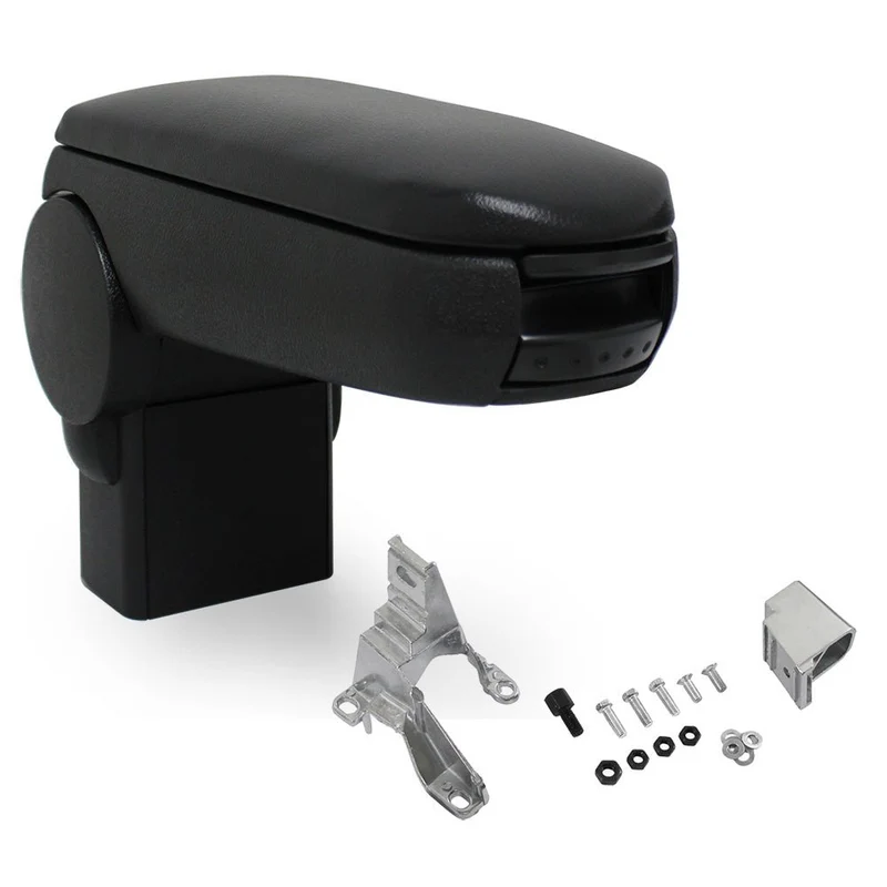 Reposabrazos central VW Bora IV Beetle con compartimento de almacenamiento, cuero sintético negro pro.tec