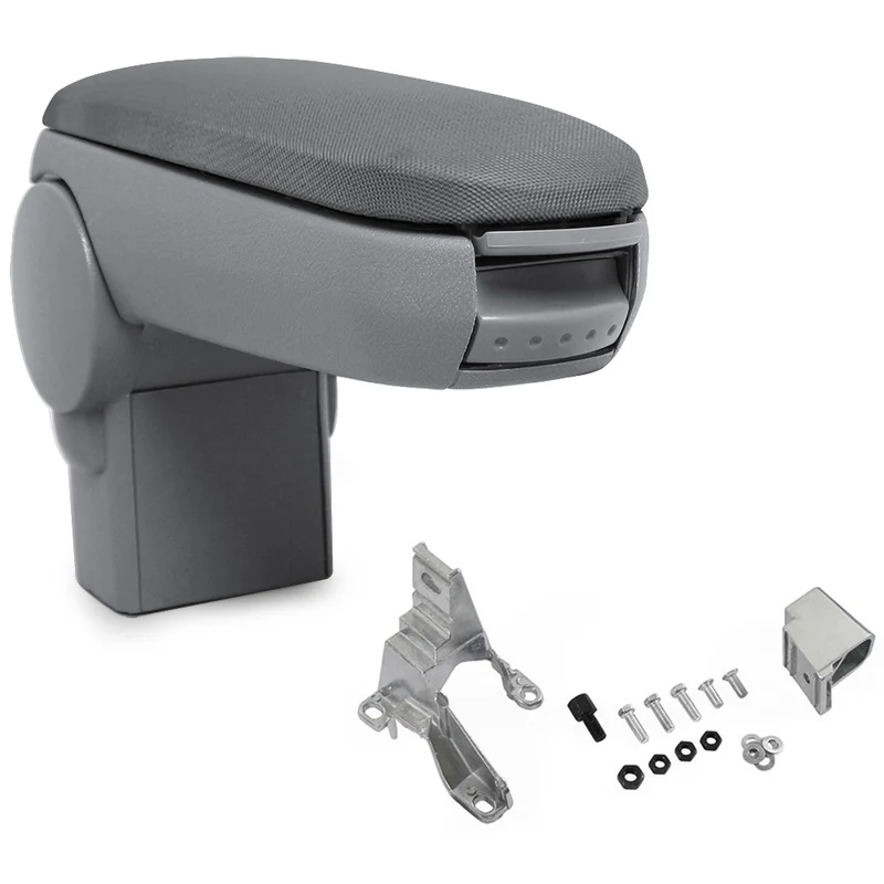 Reposabrazos central Golf 4, Bora, Beetle con compartimento de almacenamiento Textil Gris pro.tec