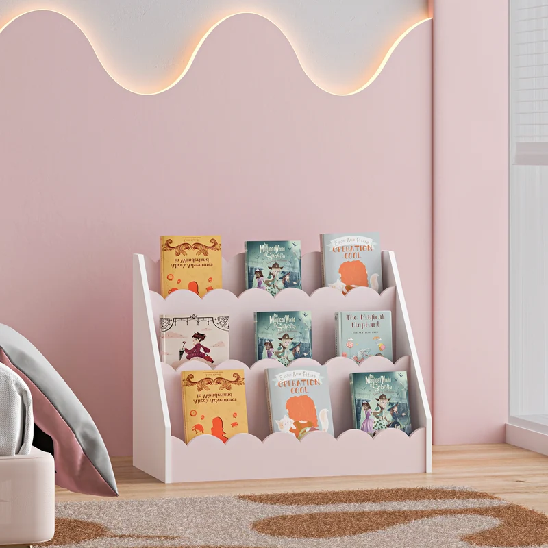 Estantería para niños Vestnes 48x61x30 cm Cotton Candy/Blanco [en.casa]