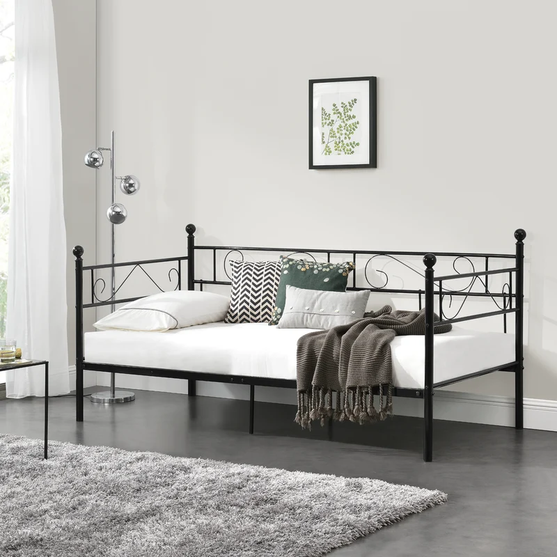Cama de metal Granada 90x200 cm acero [en.casa]