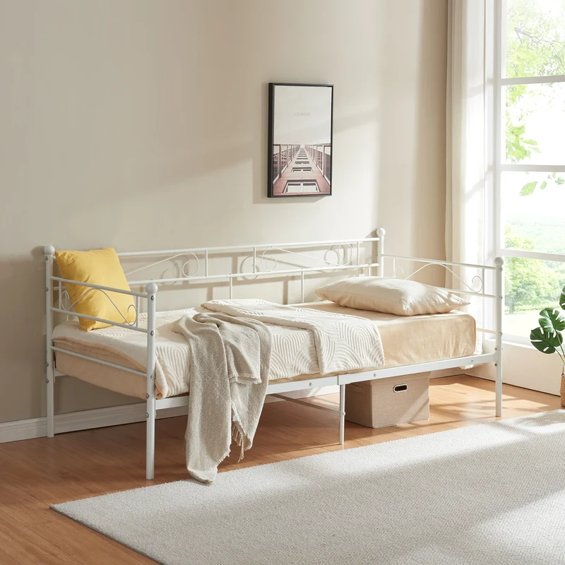 Cama de metal Granada 90x200 cm acero [en.casa]