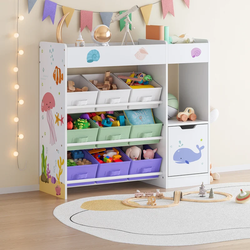 Estantería infantil Søndreland con motivos 80x90x30 cm - [en.casa]