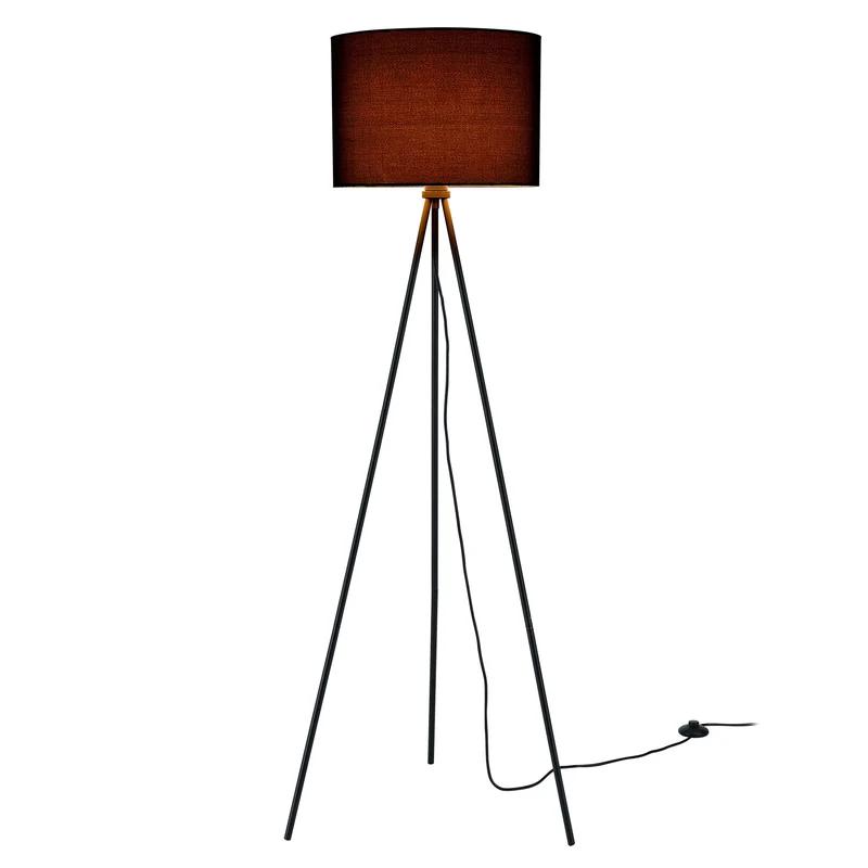 Lámpara de pie con base giratoria 1x E27 Ø 29,5 x 150 cm Negro lux.pro