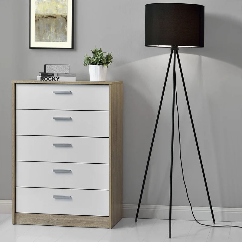Lámpara de pie con base giratoria 1x E27 Ø 29,5 x 150 cm Negro lux.pro