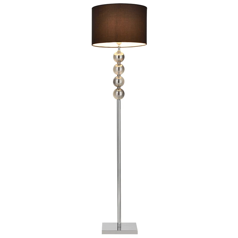 [lux.pro]® Lámpara de pie 'Spheridern' -- E27 / 60 W / 230 V - negro-cromo (155cm - 37,5 cm)