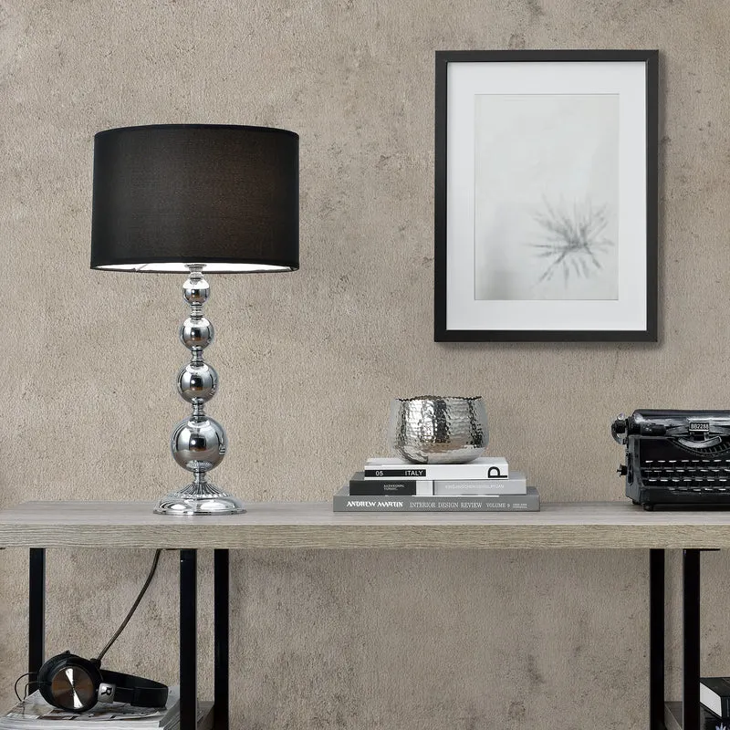 Lámpara de mesa San Francisco 1x E14 Ø29x51cm Cromado/Negro lux.pro