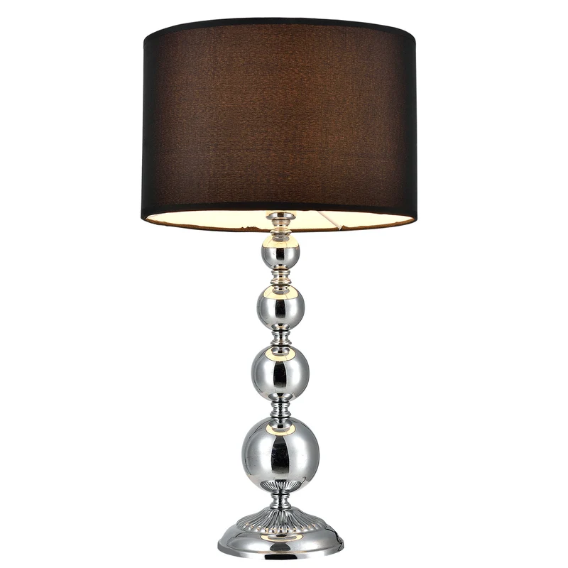 Lámpara de mesa San Francisco 1x E14 Ø29x51cm Cromado/Negro lux.pro