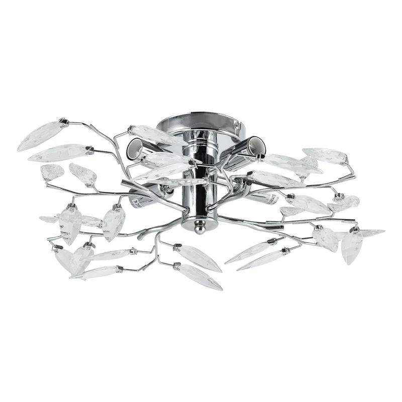 Lámpara de techo Kira 4x E14 Ø 47,5 x 15 cm color cromo/plata lux.pro