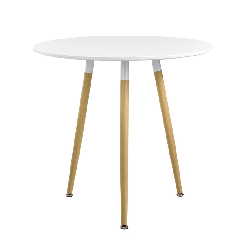 Mesa de comedor Camille Ø80 cm Diseño retro Blanco en.casa