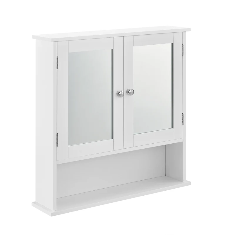 Armario de baño Locust 58x56x13 cm Blanco [en.casa]