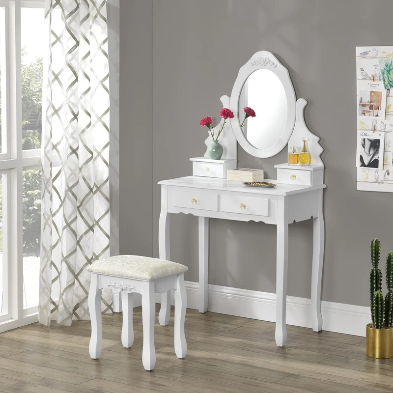 Tocador Limerick con espejo + taburete en.casa