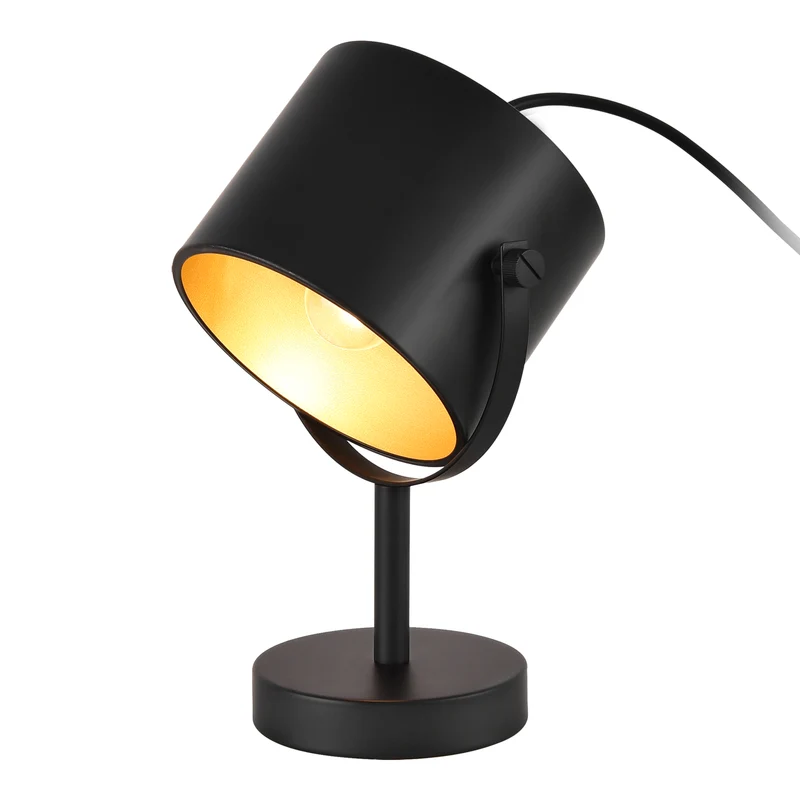 Lámpara de mesa Farstorp 1 x E27 Negro [lux.pro]