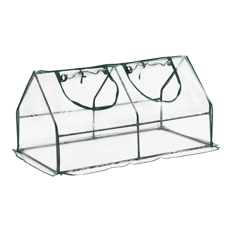 Mini invernadero Laubach 120x60x60cm película de PVC transparente [en.casa]