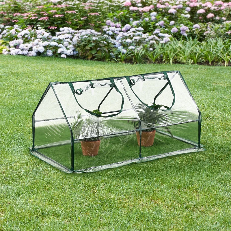 Mini invernadero Laubach 120x60x60cm película de PVC transparente [en.casa]