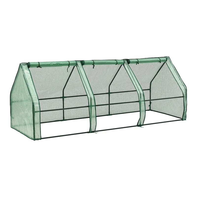 Mini invernadero Höflein 240x90x90cm red de malla verde [en.casa]