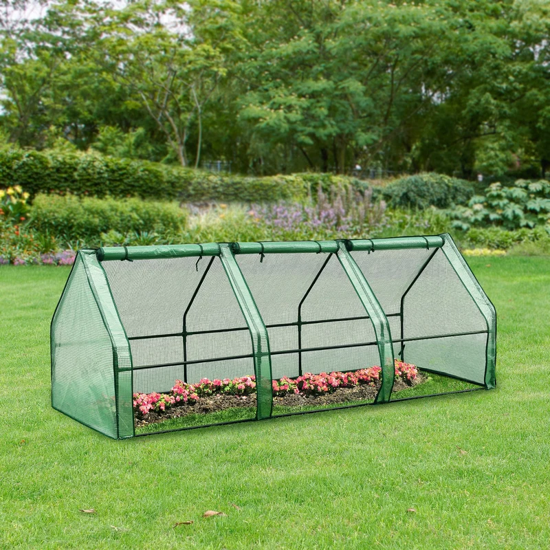 Mini invernadero Höflein 240x90x90cm red de malla verde [en.casa]
