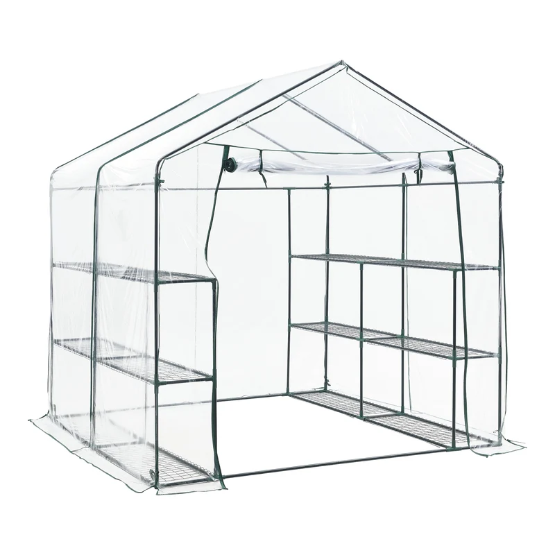 Invernadero Grünau con estantes 200x200x220cm Transparente [en.casa]