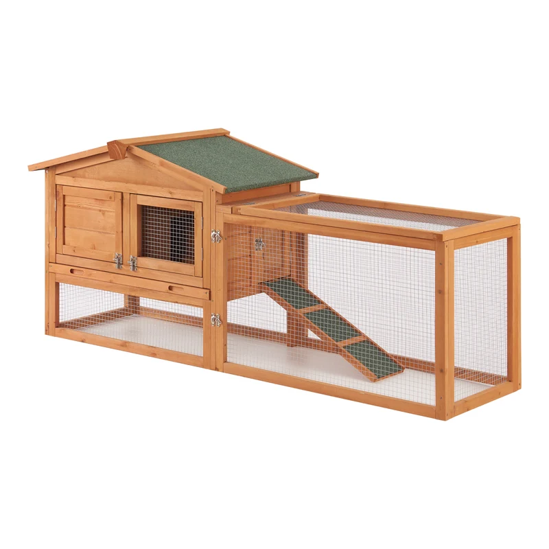 Casa de conejos Oberursel 68x156x52cm madera de abeto [en.casa]