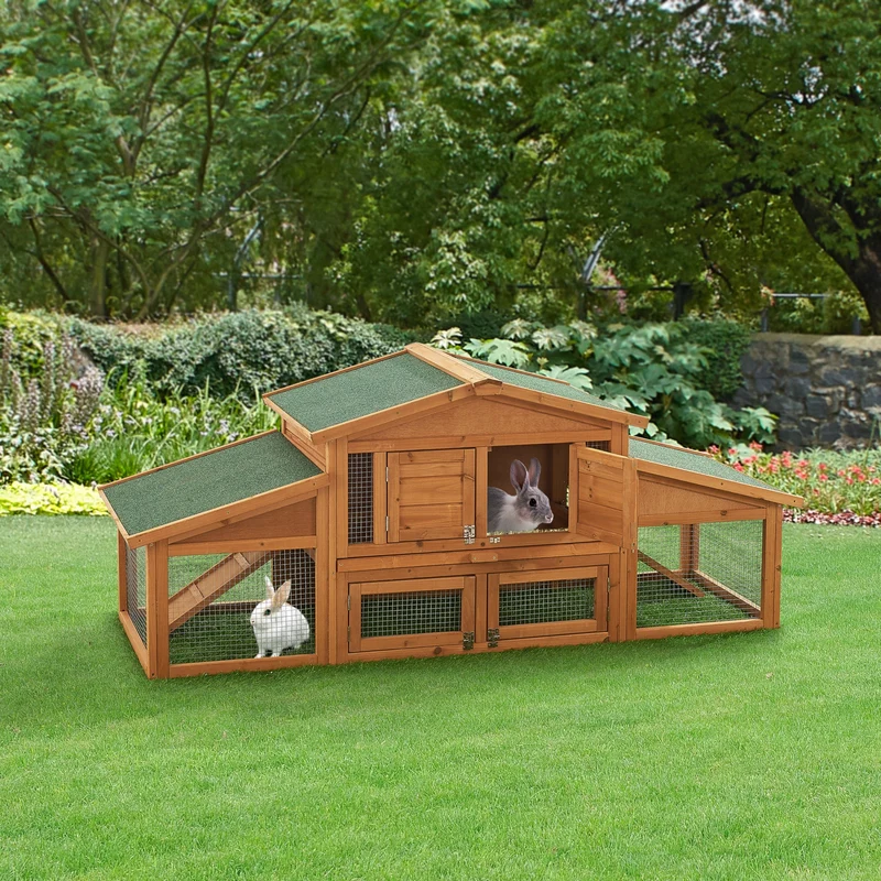 Casa de conejos Schmitten 72x180x62cm madera de abeto [en.casa]