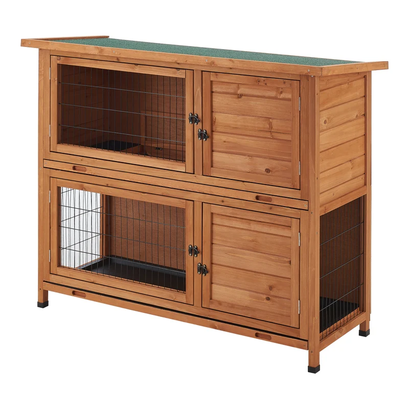 Casa de conejos Falkenau Recinto para animales pequeños 104x122x50cm Madera de abeto [en.casa]