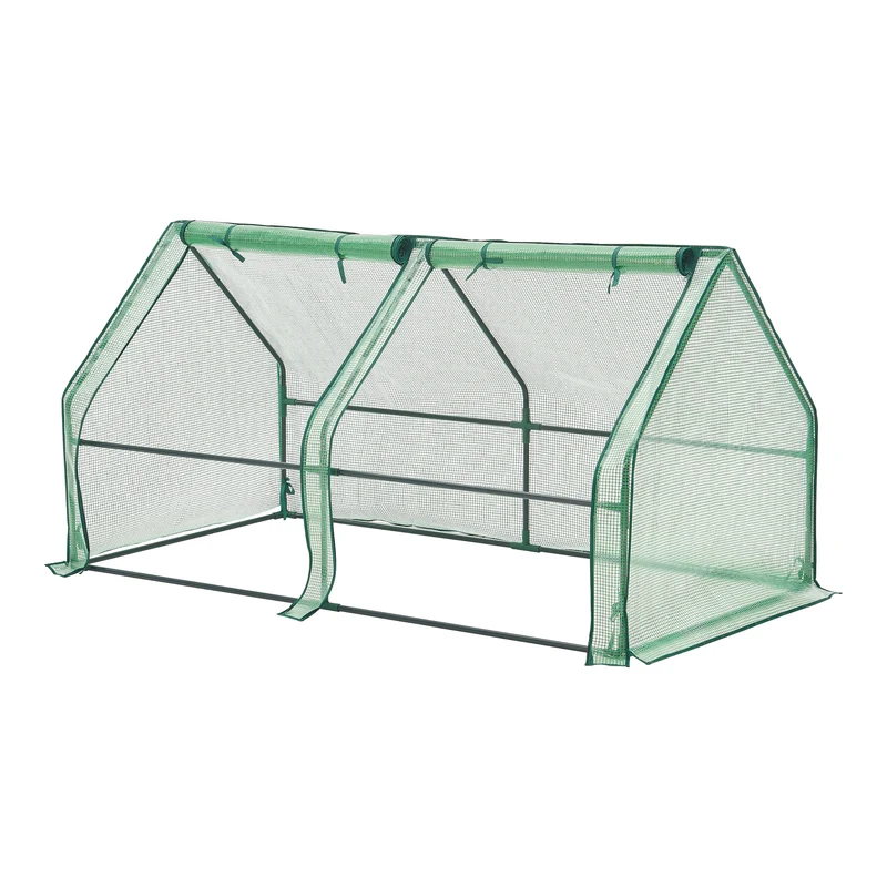 Invernadero pequeño Nissewaard acero 180 x 90 x 90 cm verde [en.casa]