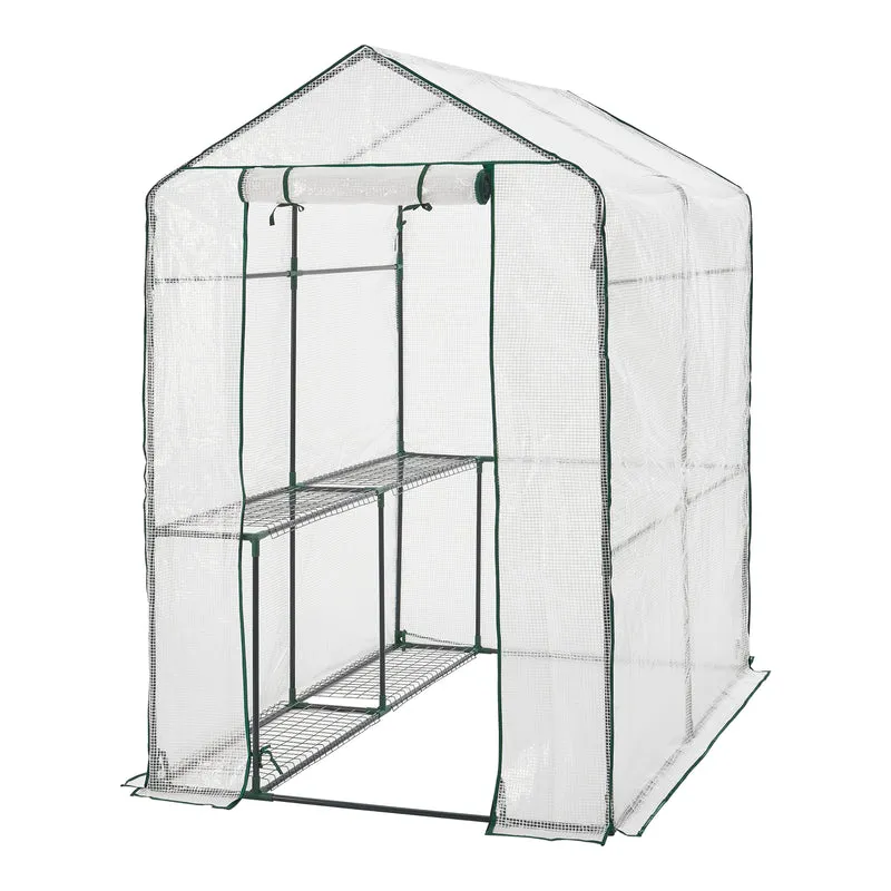 Invernadero Oosterhout con estantes 120x186x190cm Transparente [en.casa]