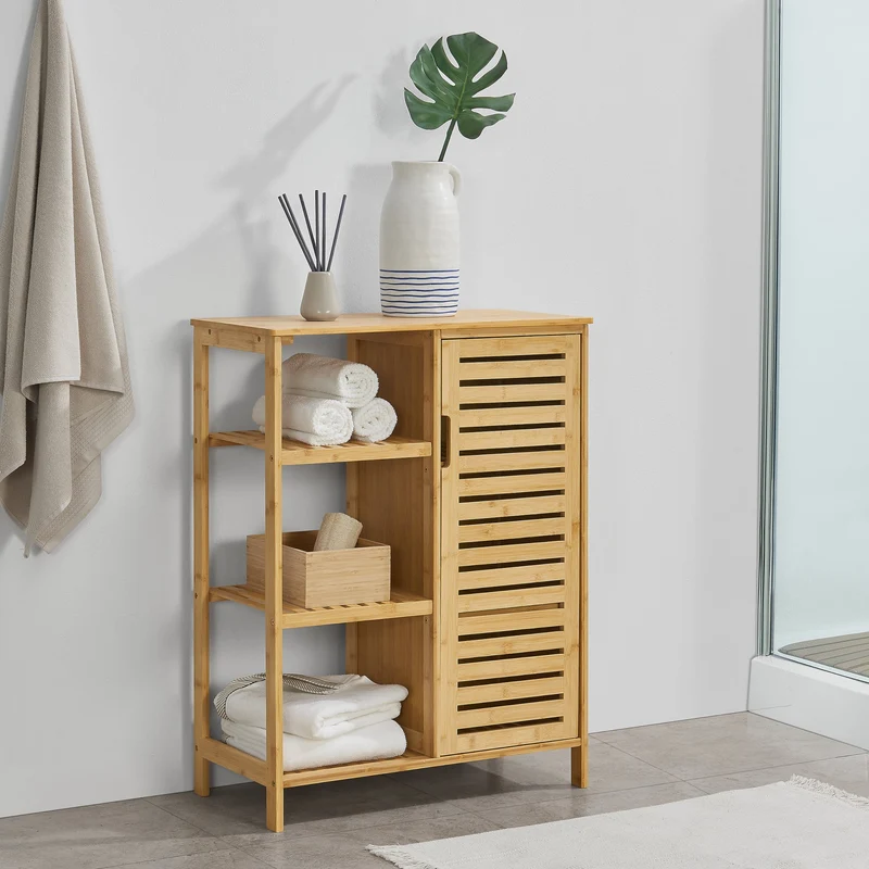 Armario de baño Vetlanda Bambú 87x66x33 cm [en.casa]