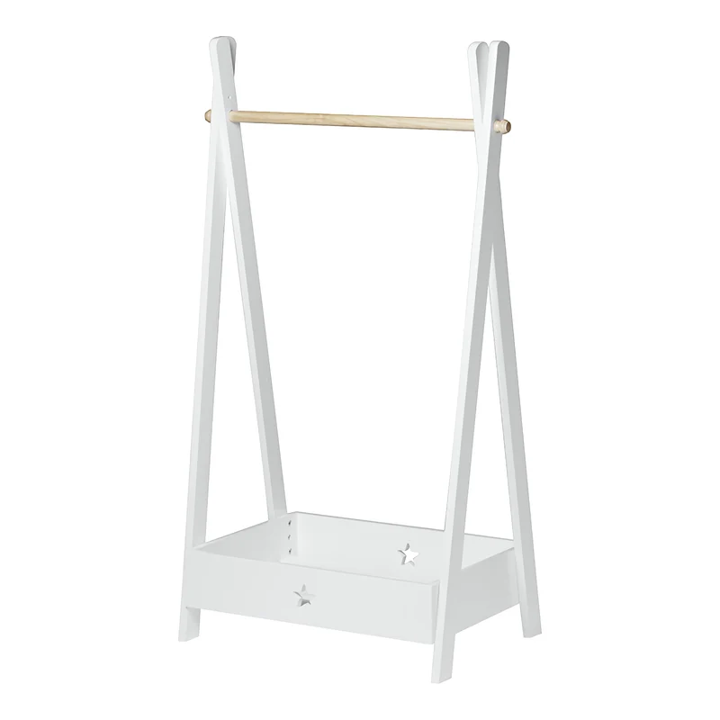 Perchero burro infantil Laxe 126 x 73 x 43 cm bambú MDF natural/blanco [en.casa]