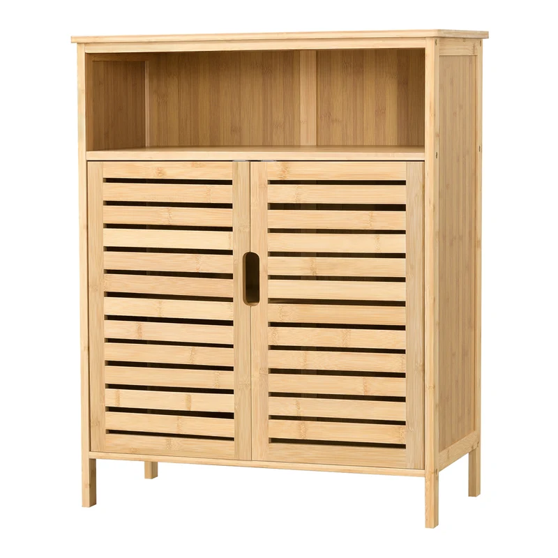 Mueble auxiliar Eslöv 3 compartimentos bambú 81x66x31cm natural [en.casa]