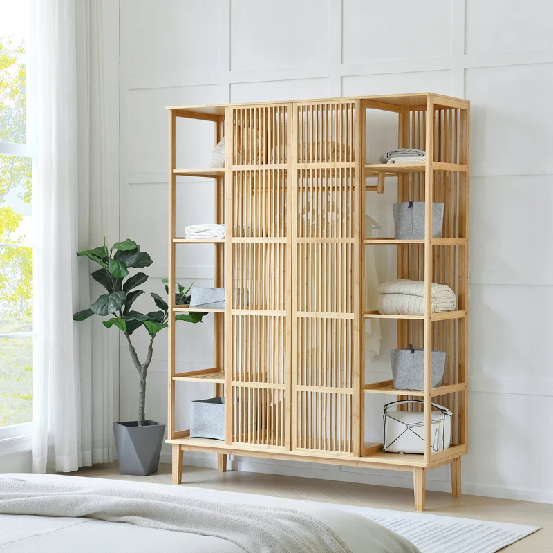 Perchero de bambú Hudiksvall 185x140x45cm [en.casa]