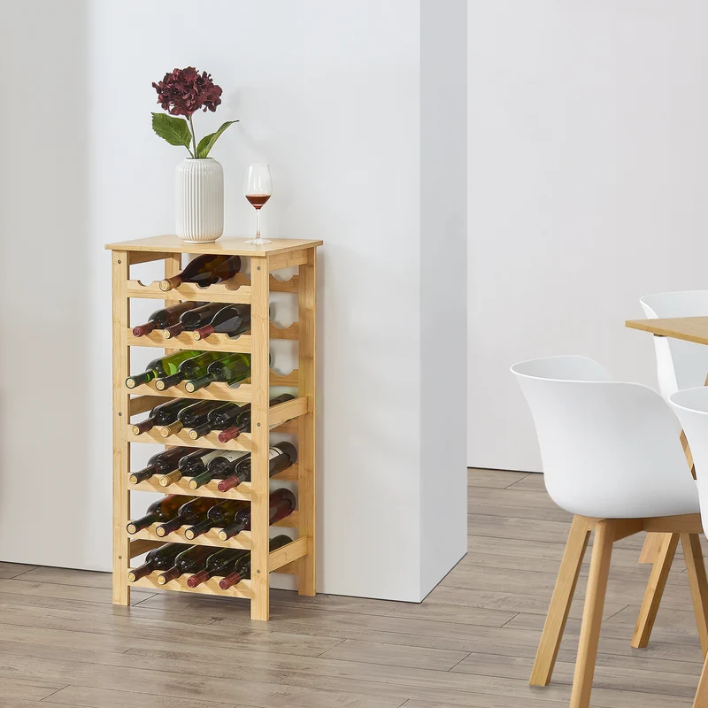 Estante para vino Äänekoski 94x47x29 cm Bambú natural [en.casa]