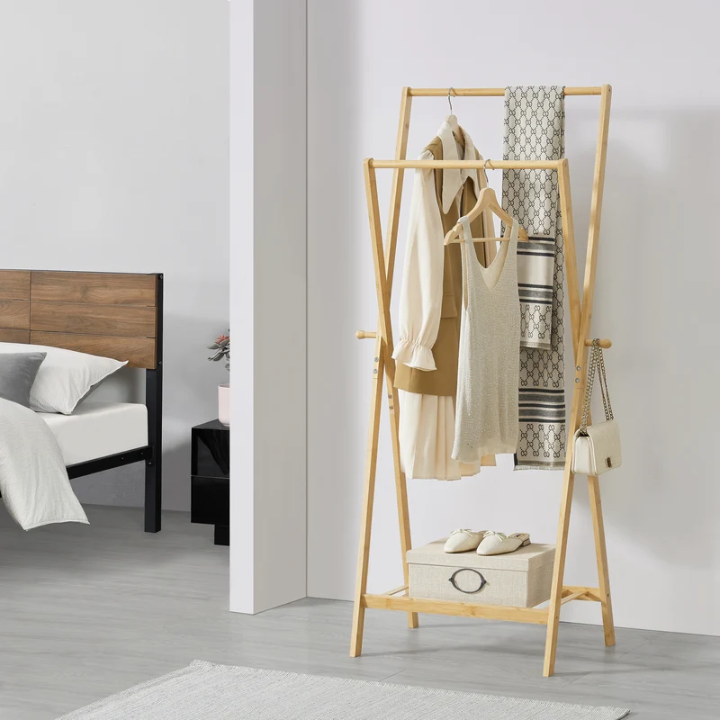 Perchero Keitele 150 x 60 x 42 cm Bambú Natural [en.casa]