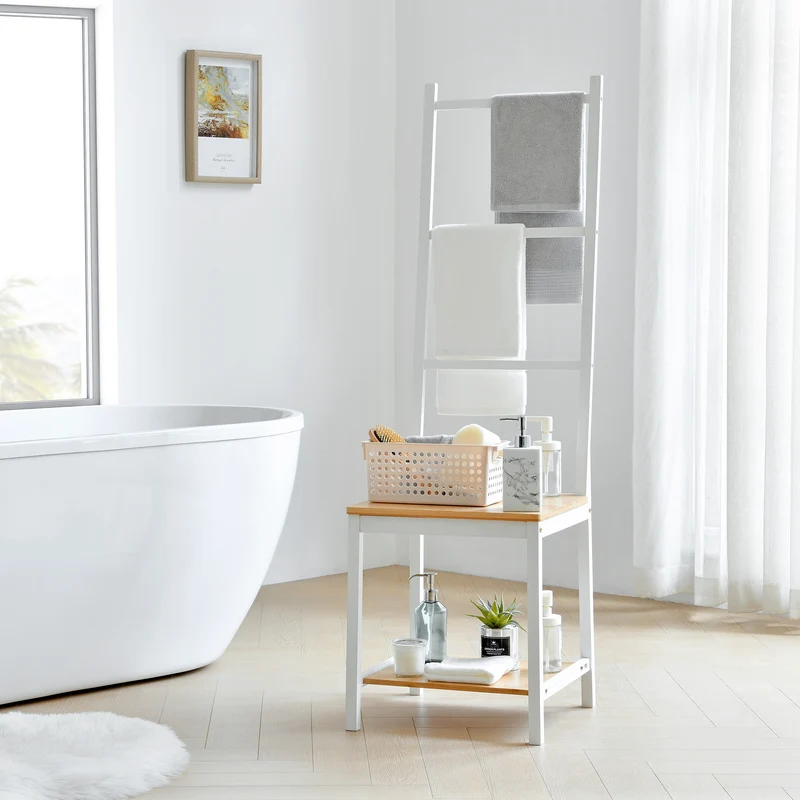 Mayordomo Juuka 133x40x42 cm Silla para ropa Bambú [en.casa]