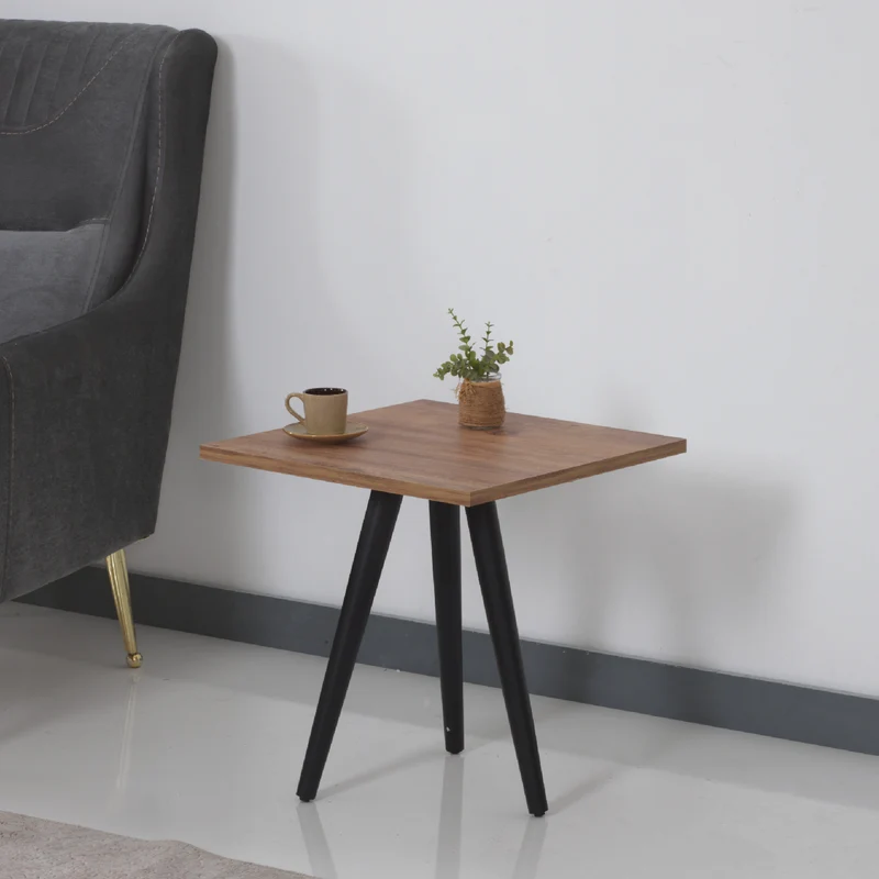 Mesa de centro Ballerup 50 x 45 x 45 cm Negro / aspecto nogal [en.casa]