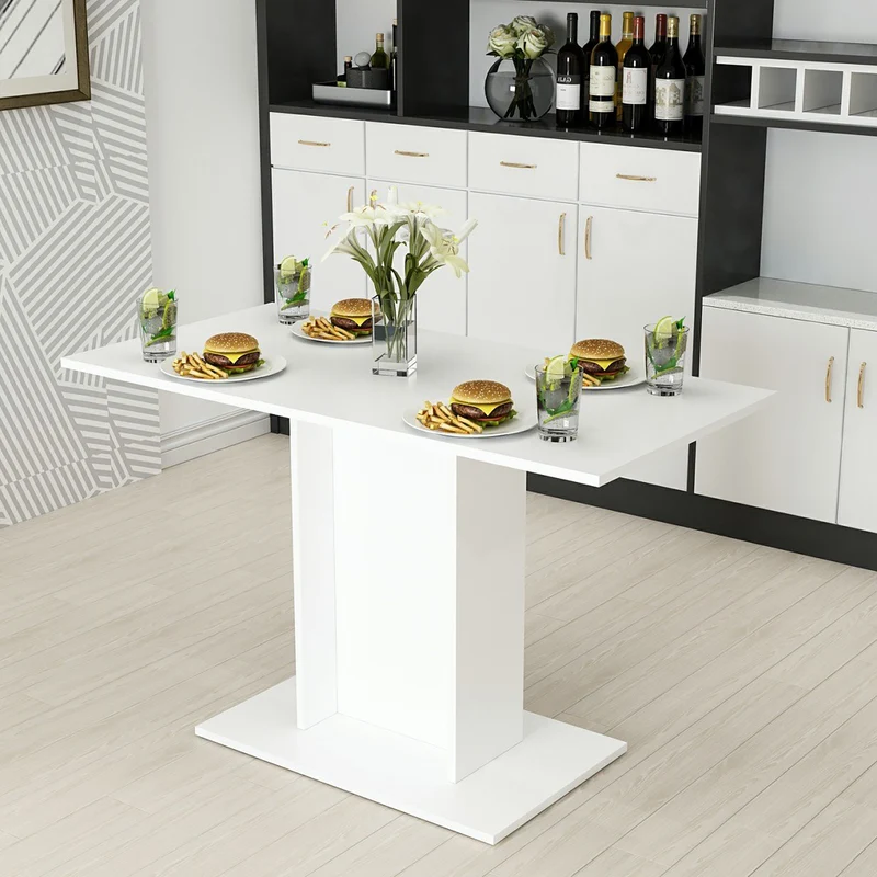 Mesa de comedor Galten para 4 personas Blanco [en.casa]