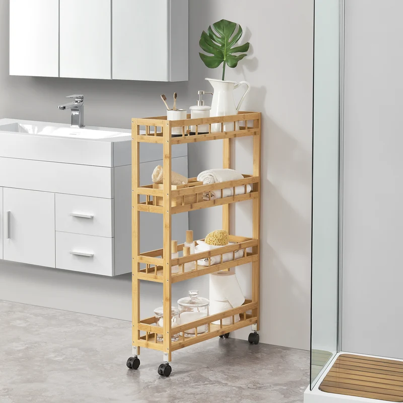 Carro rodante Pyhäjoki 96 x 60 x 18 cm Natural [en.casa]
