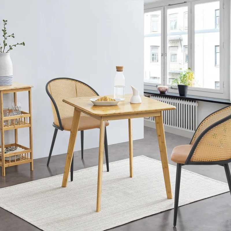 Mesa de comedor Närpes para 2 personas Bambú 75x70x70 cm [en.casa]