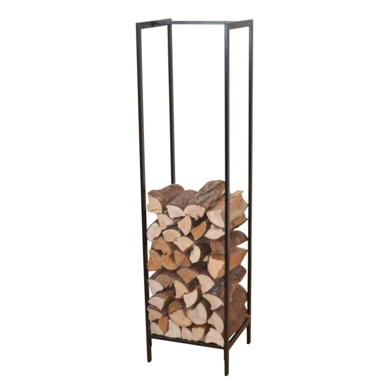 Estante para leña Taarbæk 140x35x35cm Negro [en.casa]
