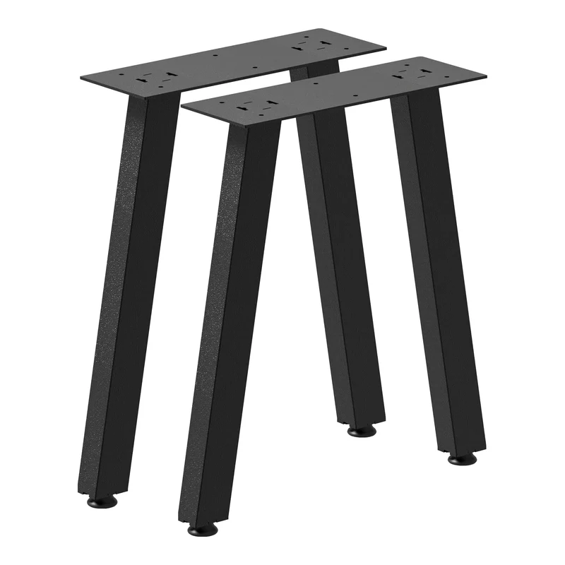 Juego de 2 patas de banco Mariager acero 42 x 38 cm negro mate [en.casa]