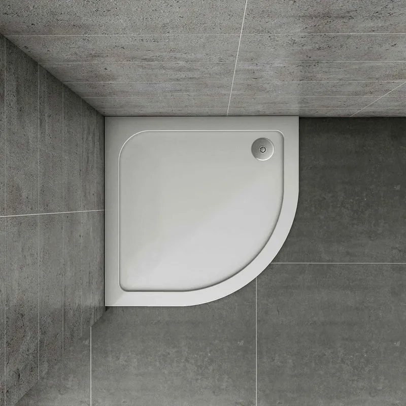AICA Plato de Ducha Curvo Semicircular 76x76x3cm/100x100x3cm Extraplano Antideslizante Capa Gelcoat Blanco