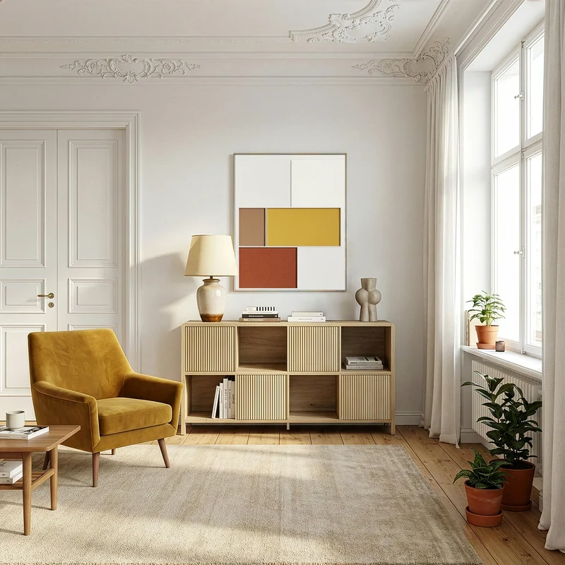 Aparador Lukkodso con puertas y compartimentos [en.casa]